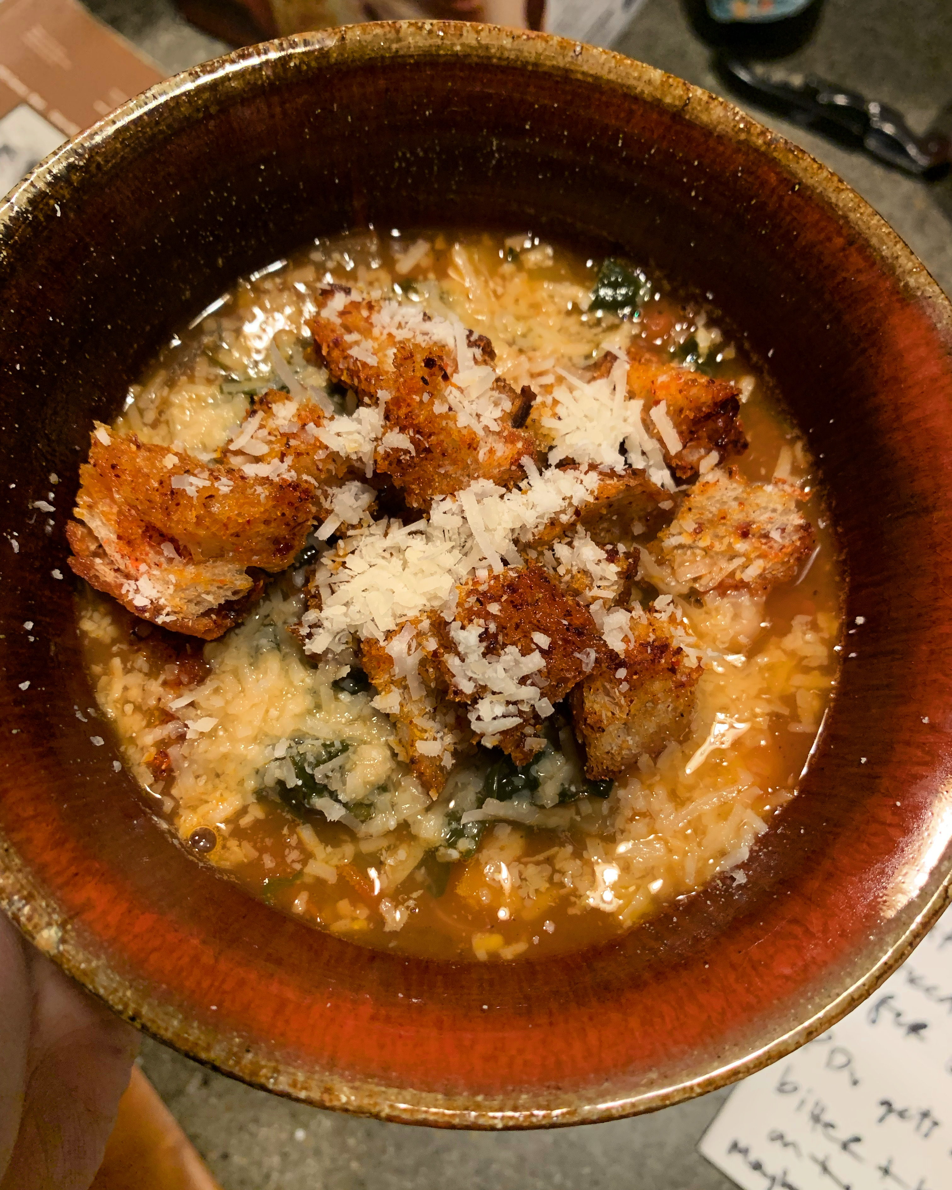 Minestrone Soup with Piment d'Ville Croutons