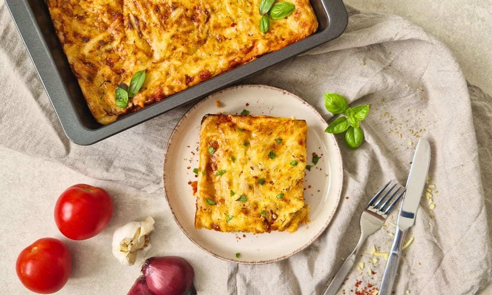 Protein Lasagne mit Wraps (vegan)