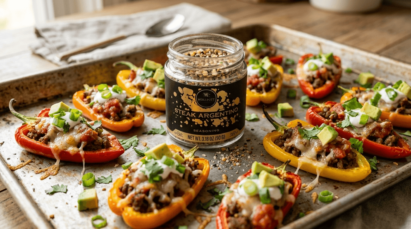 Zesty Steak Argentino Stuffed Mini Peppers