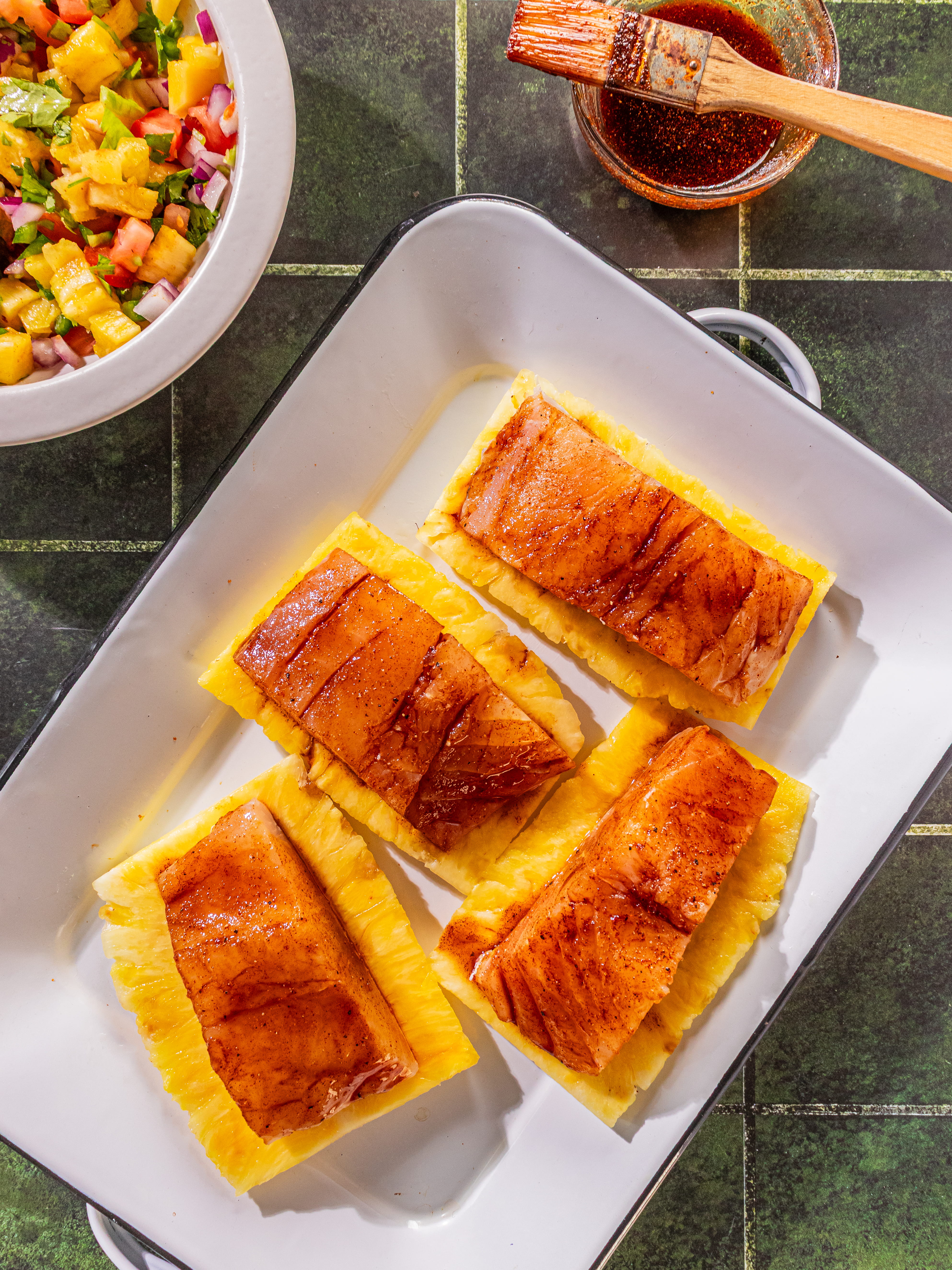 Image of Heat grill to medium heat and grease grates with cooking...