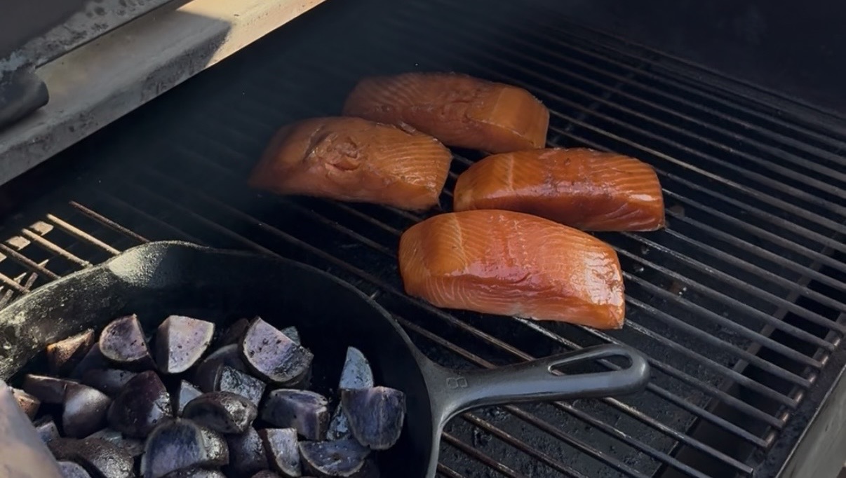 Image of After the potatoes have smoked for 15 minutes, gently add...