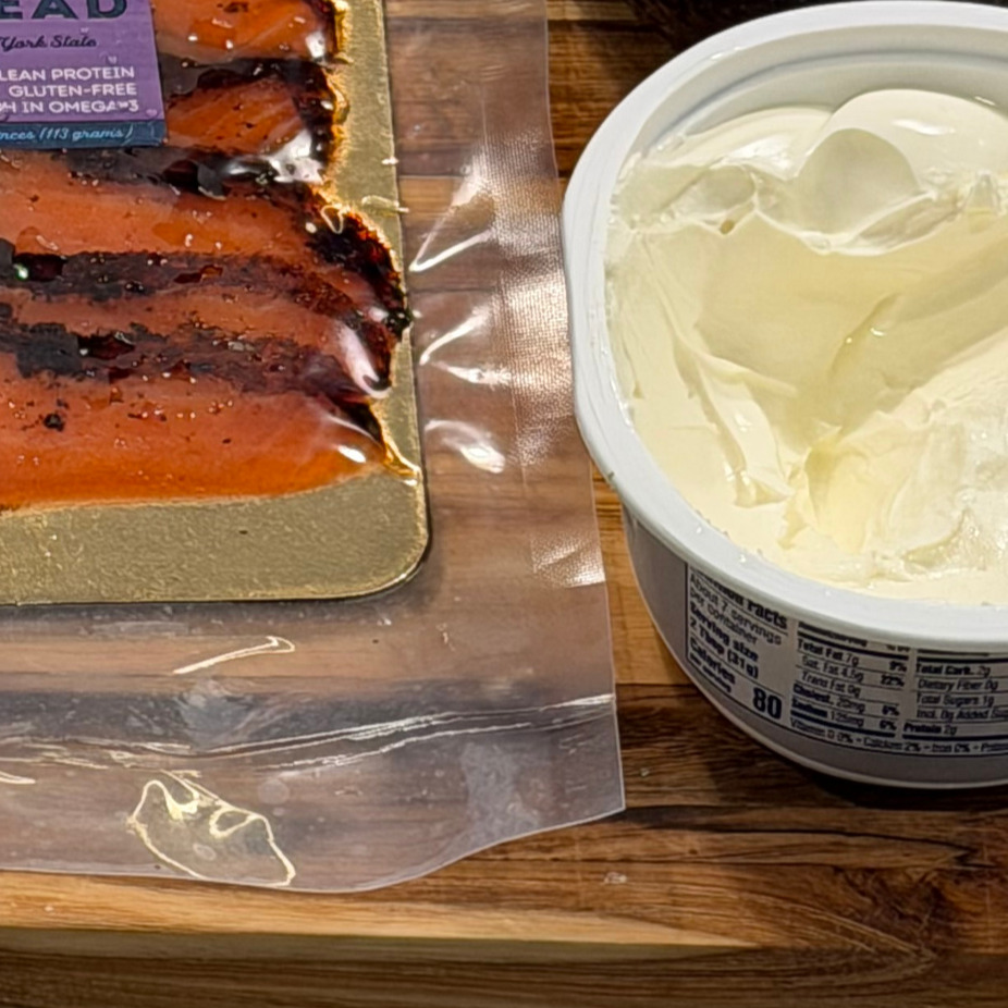Image of Spread or pipe a thin layer of cream cheese on...