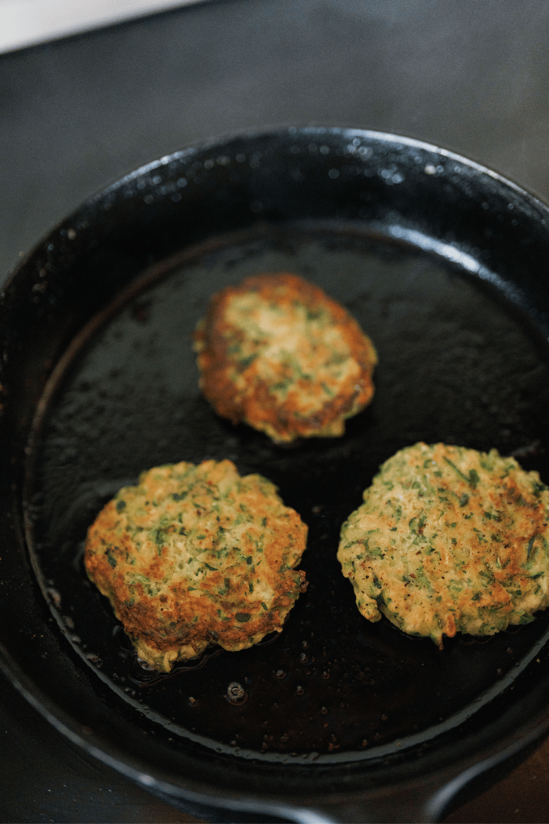 Image of Fry the fritters - heat a thin layer of avocado...
