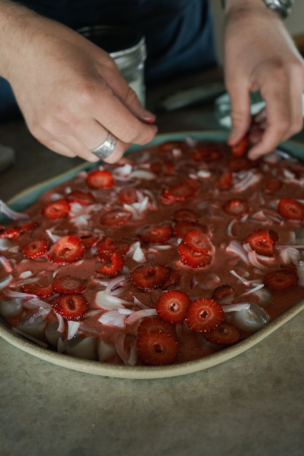 Image of Cure the Scallops - pour two-thirds of the aguachile over...