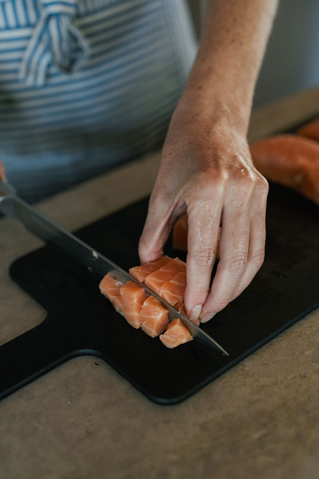 Image of Prepare the Salmon - in a bowl, gently fold together...