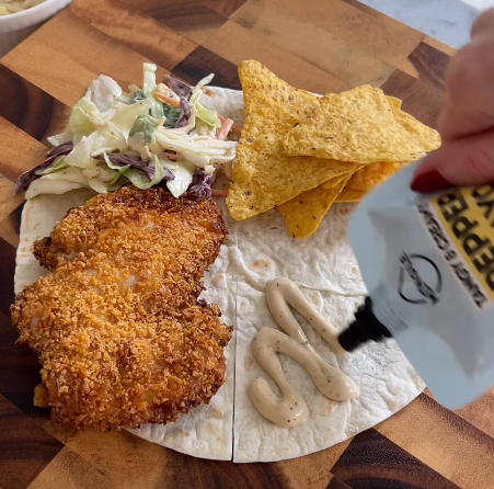 Image of Imagine your tortilla is split into four squares. Place your...