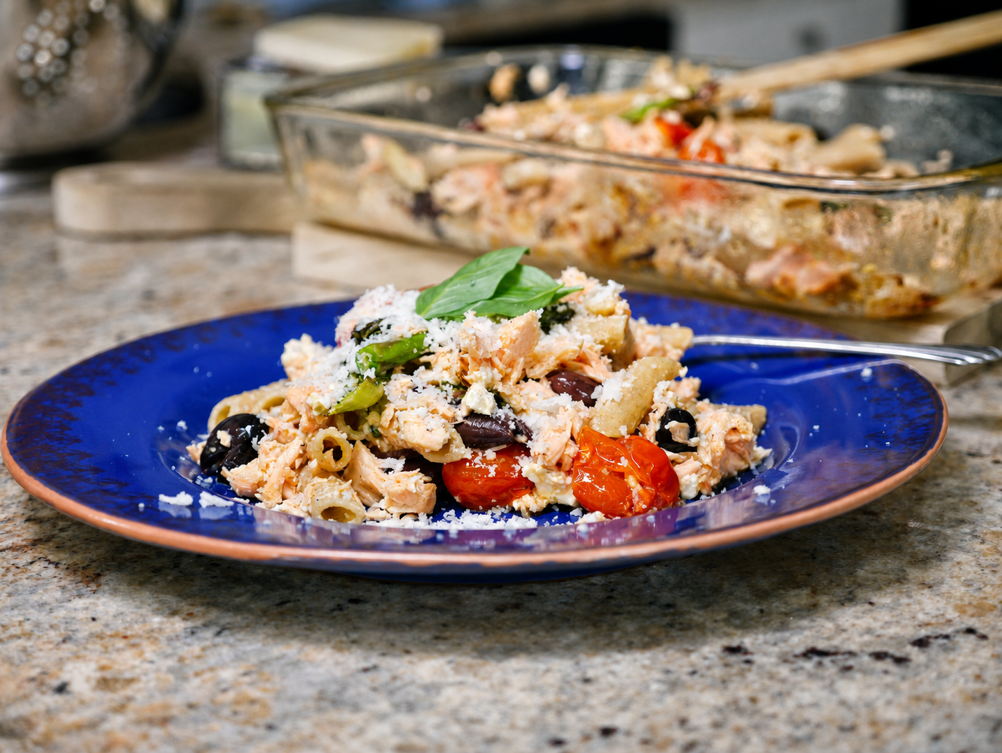 Image of Toss and finish. Add the cooked pasta to the baking...