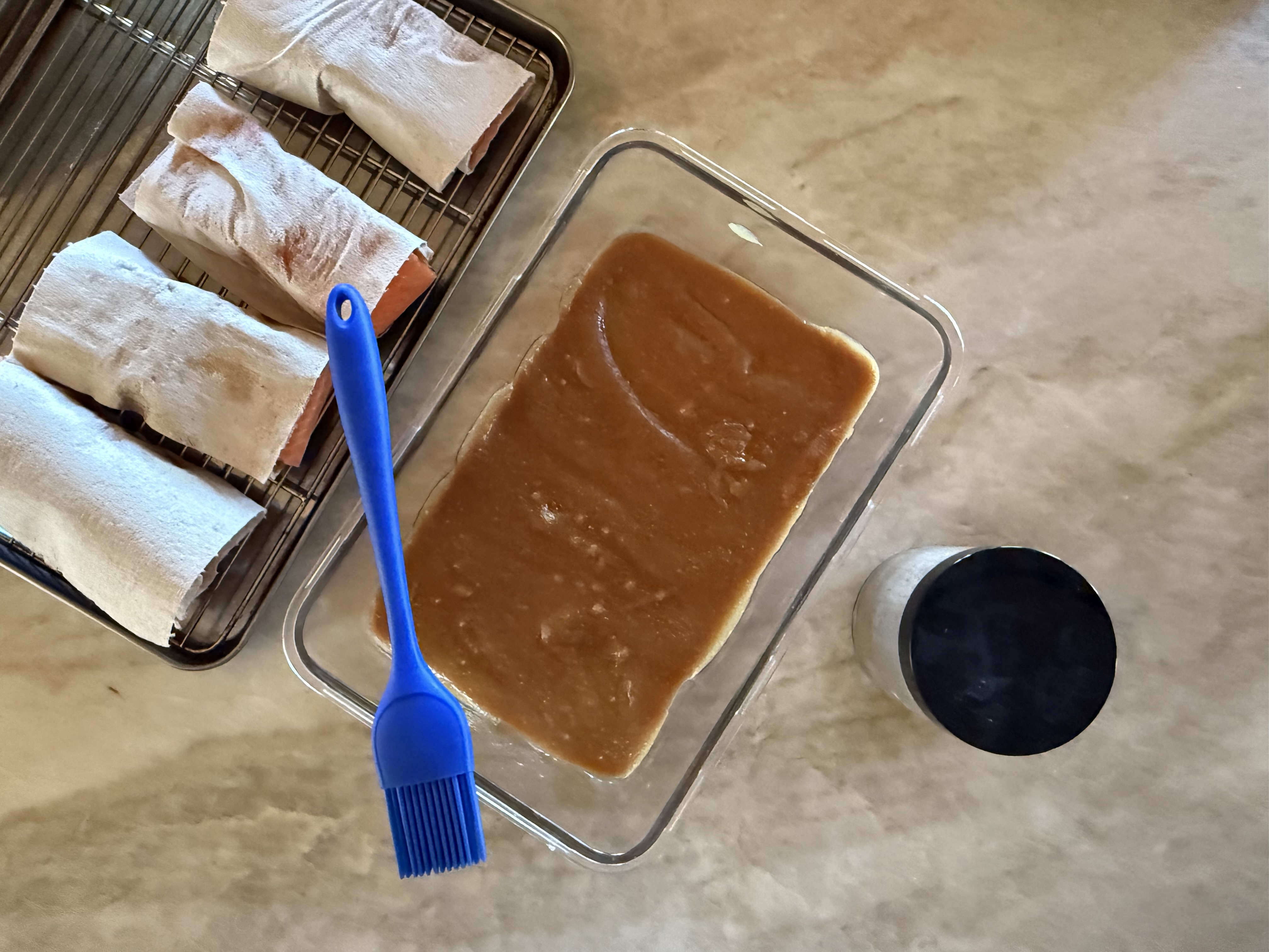 Image of Transfer the hot marinade into a shallow bowl and place...