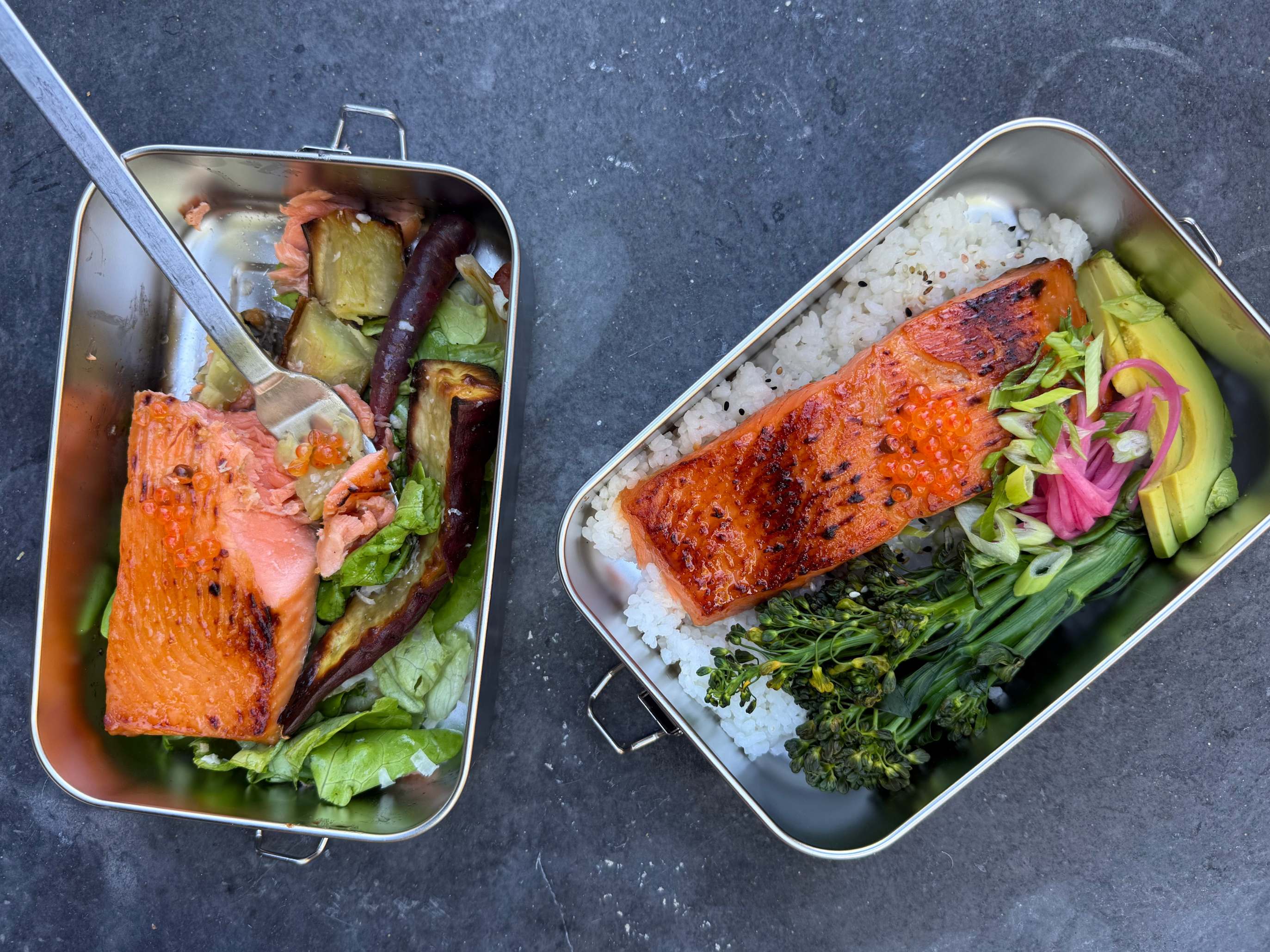 Image of Build your bento. Divide the sushi rice evenly across your...