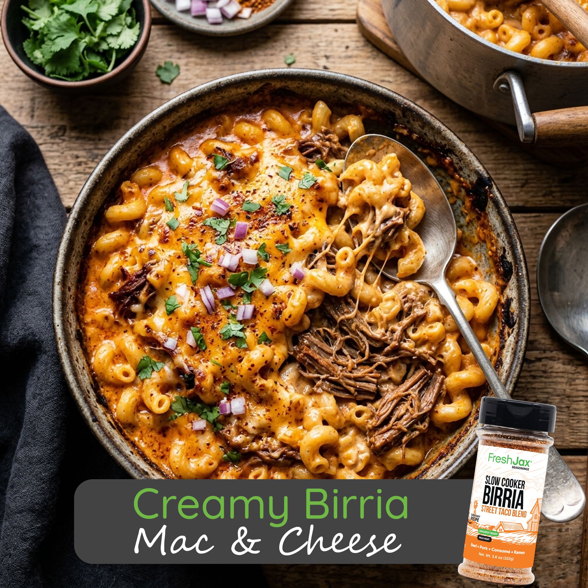 Creamy Birria Mac & Cheese