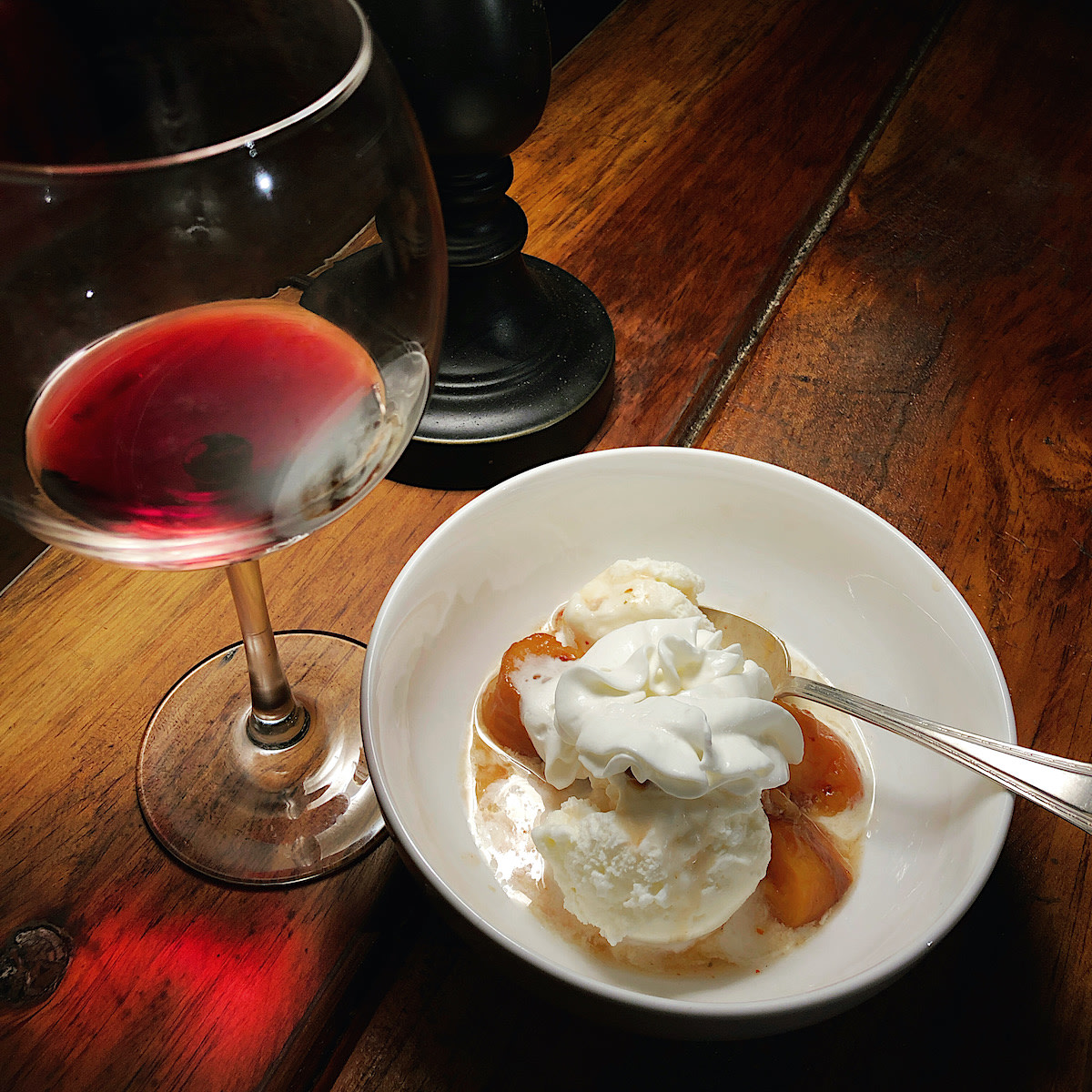 Roasted Peaches with Orchidea Chantilly Cream