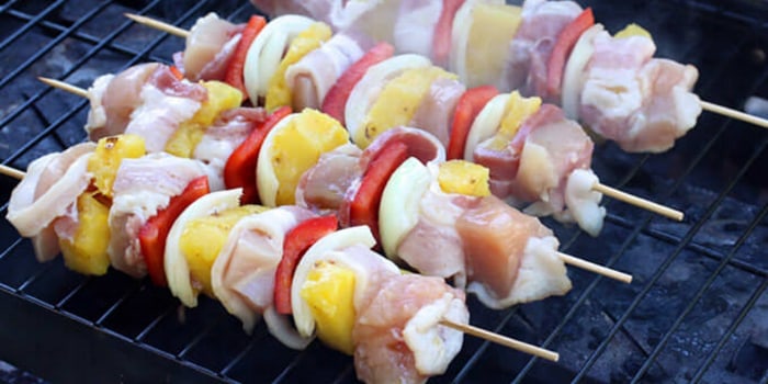 Image ofBacon Wrapped Chicken Shish Kebabs