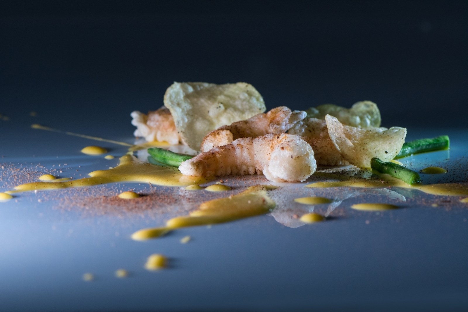 Shrimp tempura with Black Truffle seasoning and Truffle Chips