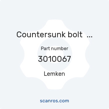 3010067 — Lemken — Countersunk bolt  4,8x55-T A2 DIN7982  Torx25 в каталоге запчастей Lemken на scanros.com