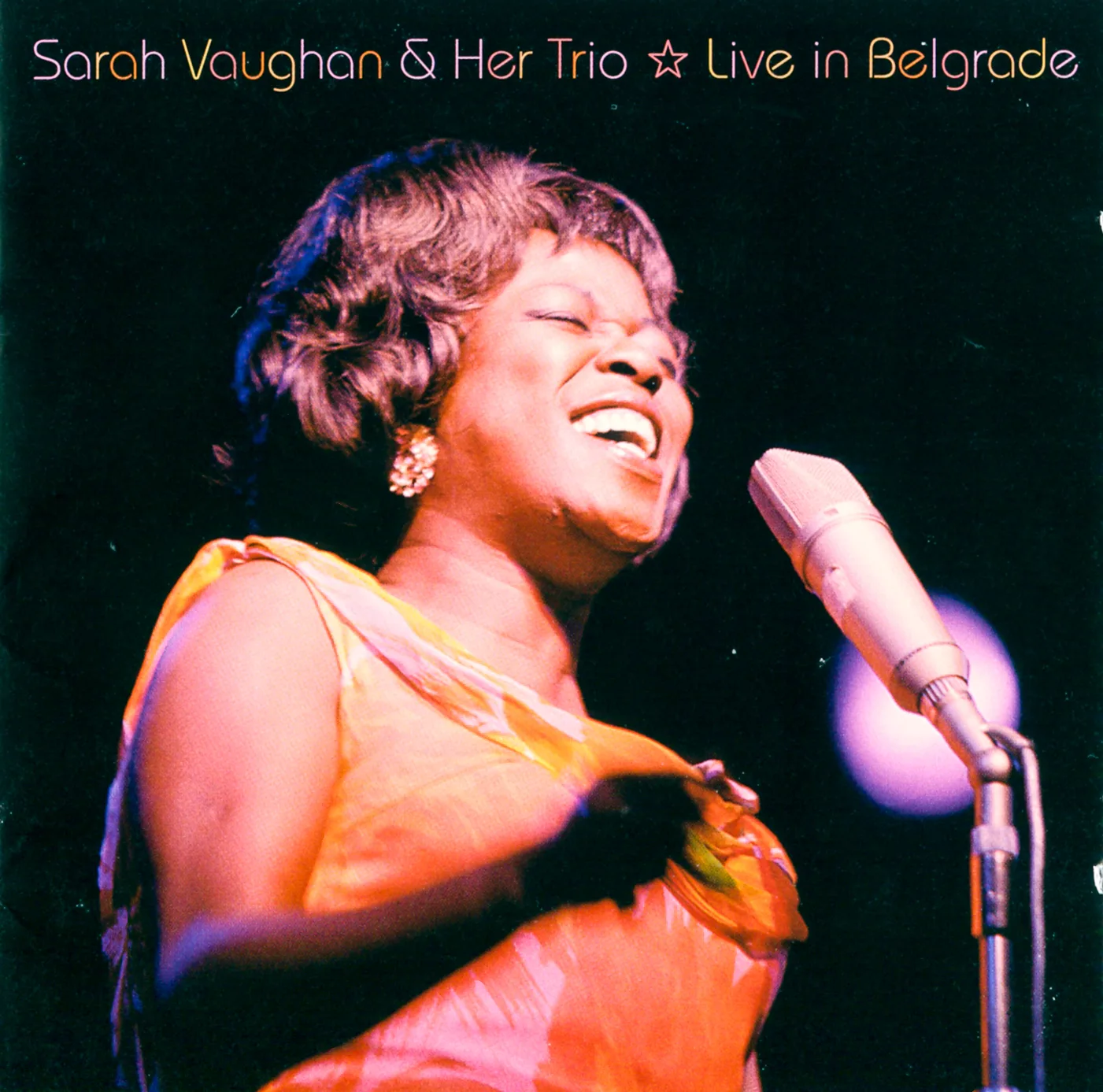 Official album cover art for the release Live in Belgrade by Sarah Vaughan and Her Trio