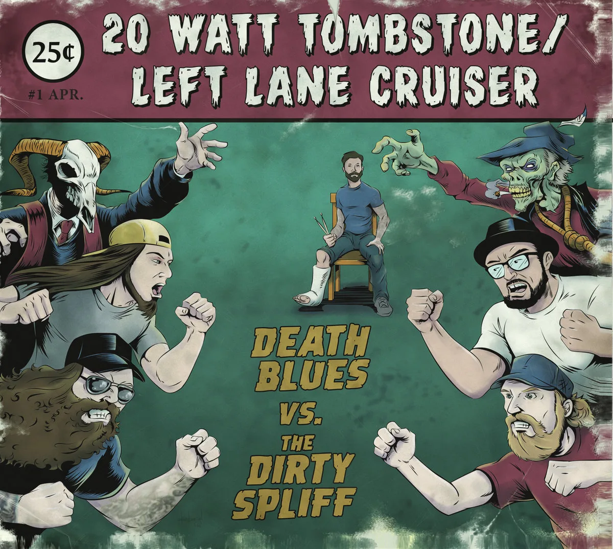 Official album cover art for the release Death Blues vs. the Dirty Spliff by Left Lane Cruiser