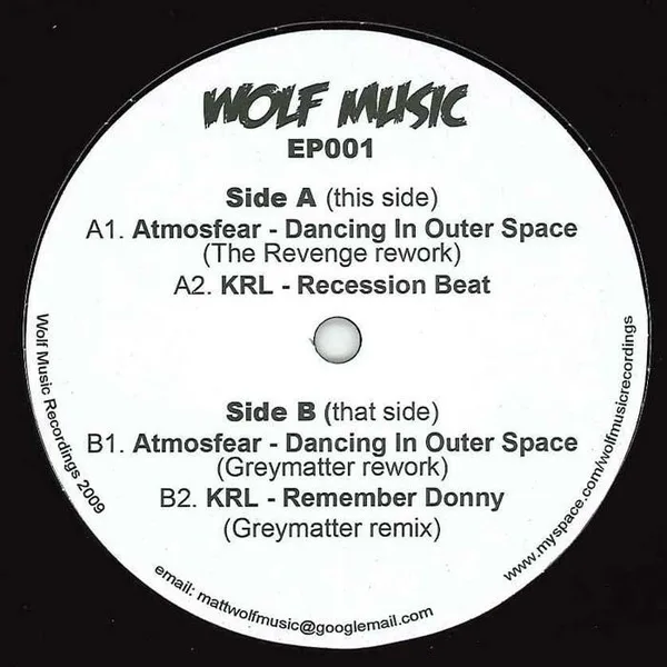 Official album cover art for the release Dancing in Outer Space (The Revenge and Greymatter Reworks) by Atmosfear