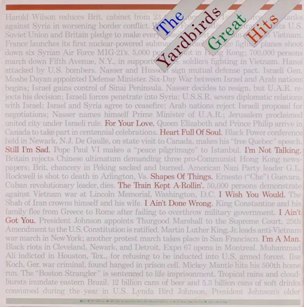 Heart Full of Soul song track artwork featured on the album Great Hits by The Yardbirds