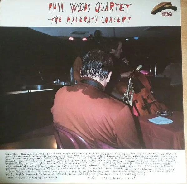 Official album cover art for the release The Macerata Concert by Phil Woods Quartet