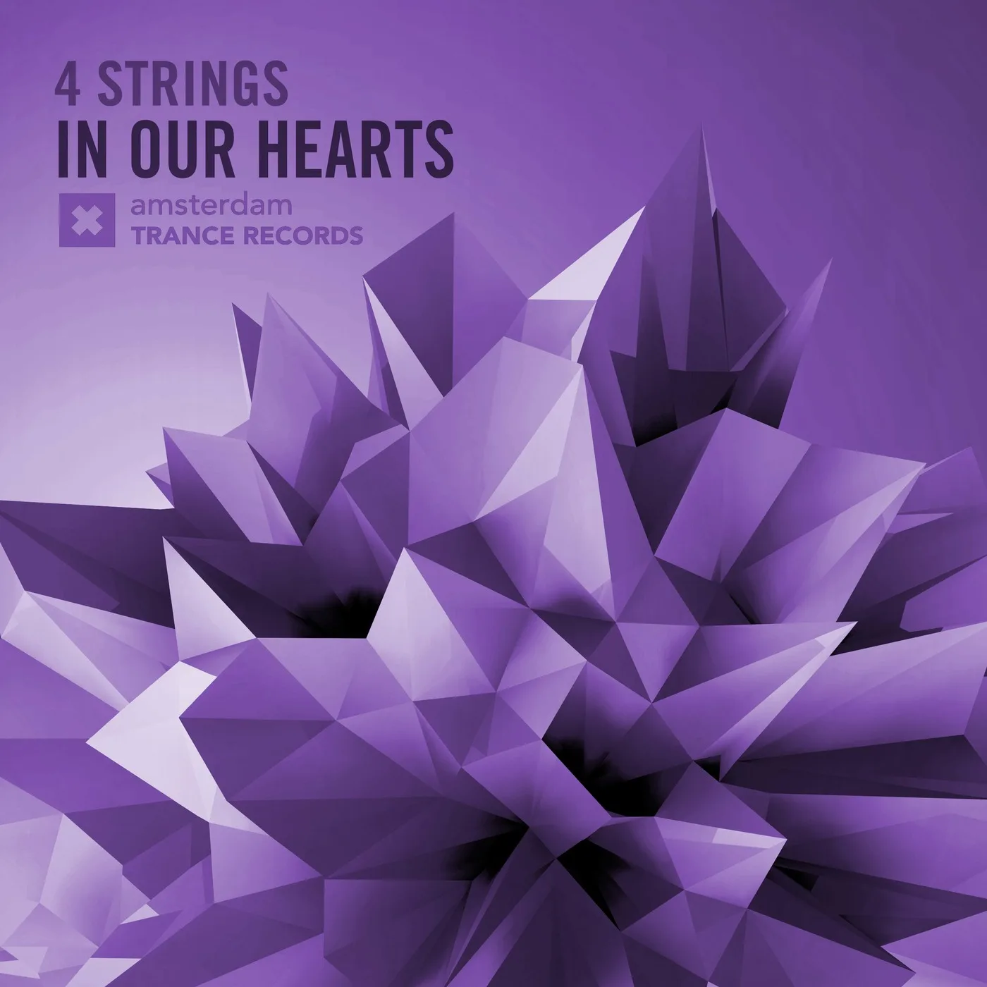 Official album cover art for the release In Our Hearts by 4 Strings