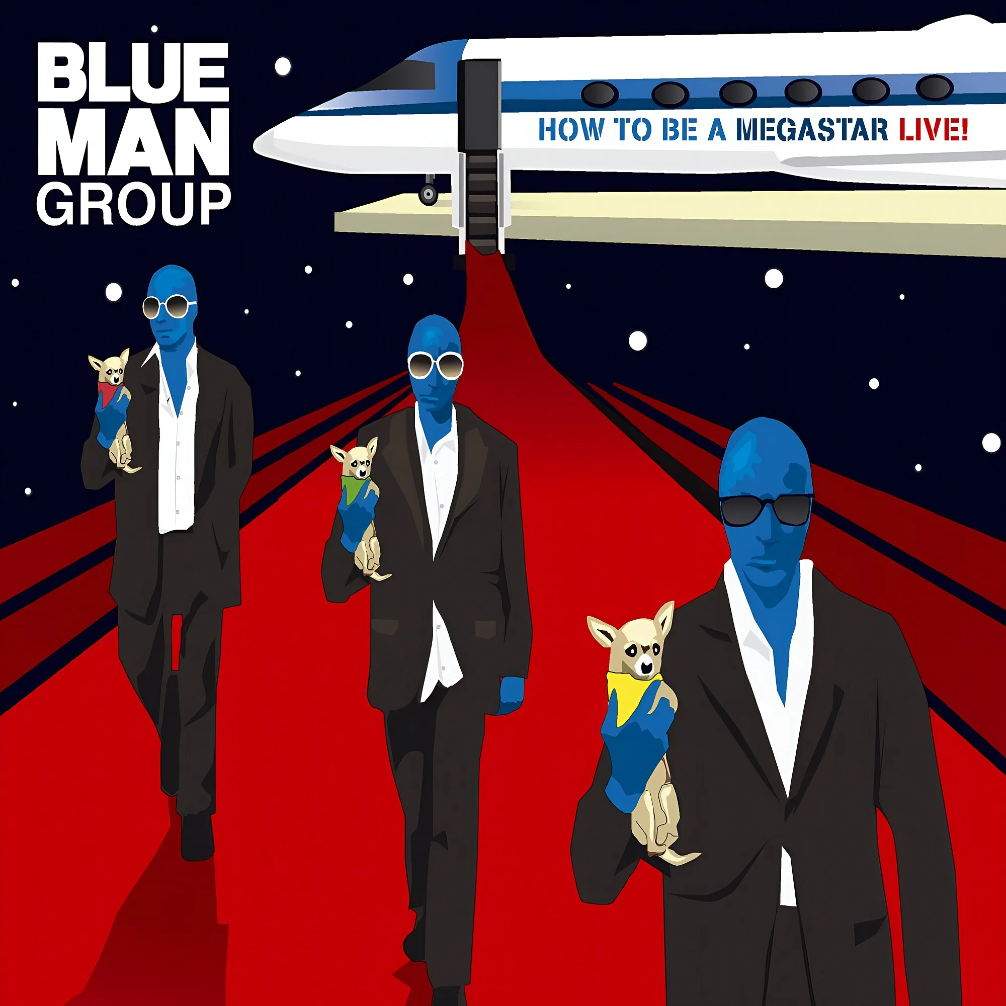 Official album cover art for the release How to Be a Megastar Live! by Blue Man Group