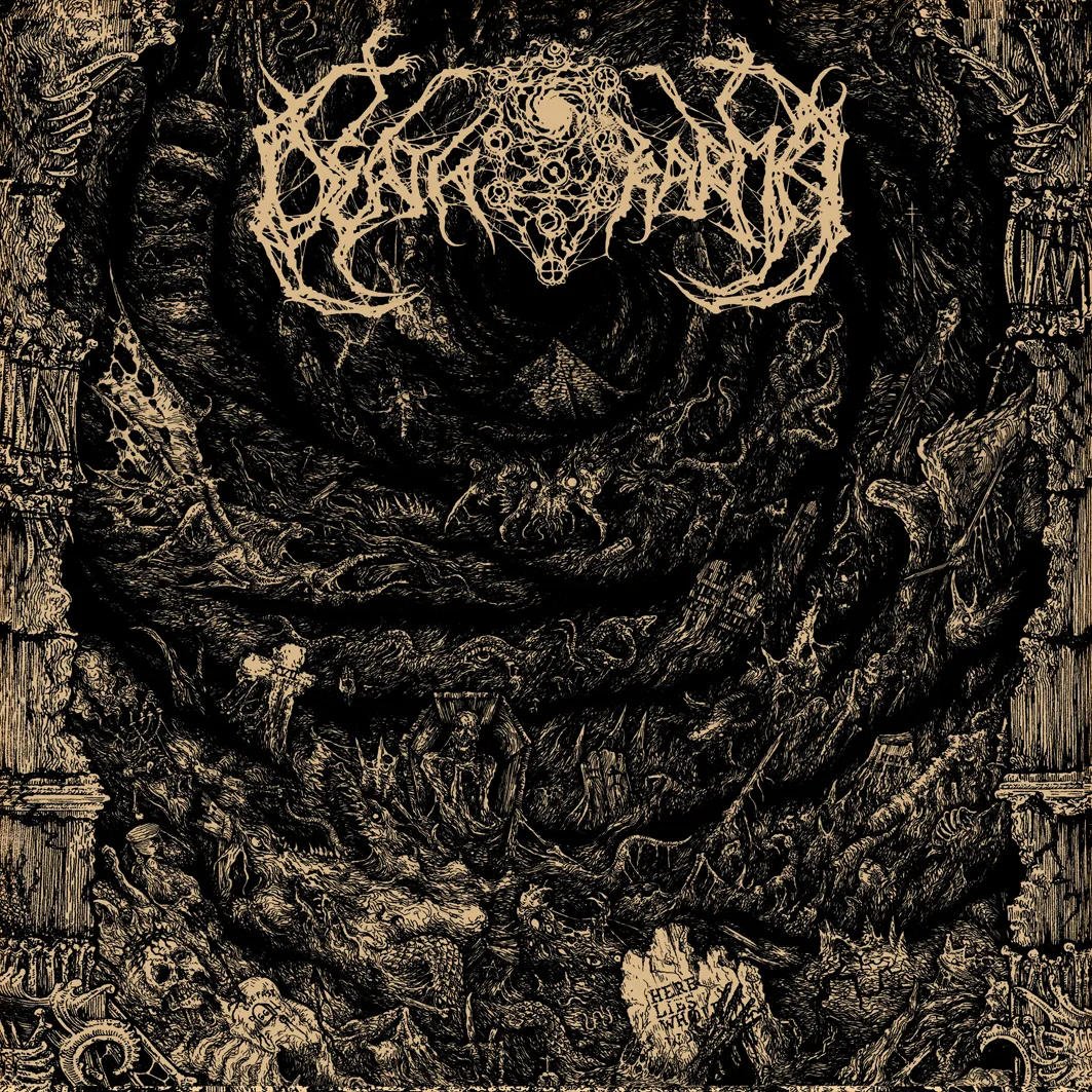 Official album cover art for the release A Life Not Worth Living by Death Karma