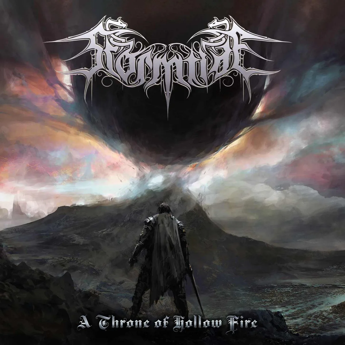 Official album cover art for the release A Throne of Hollow Fire by Stormtide