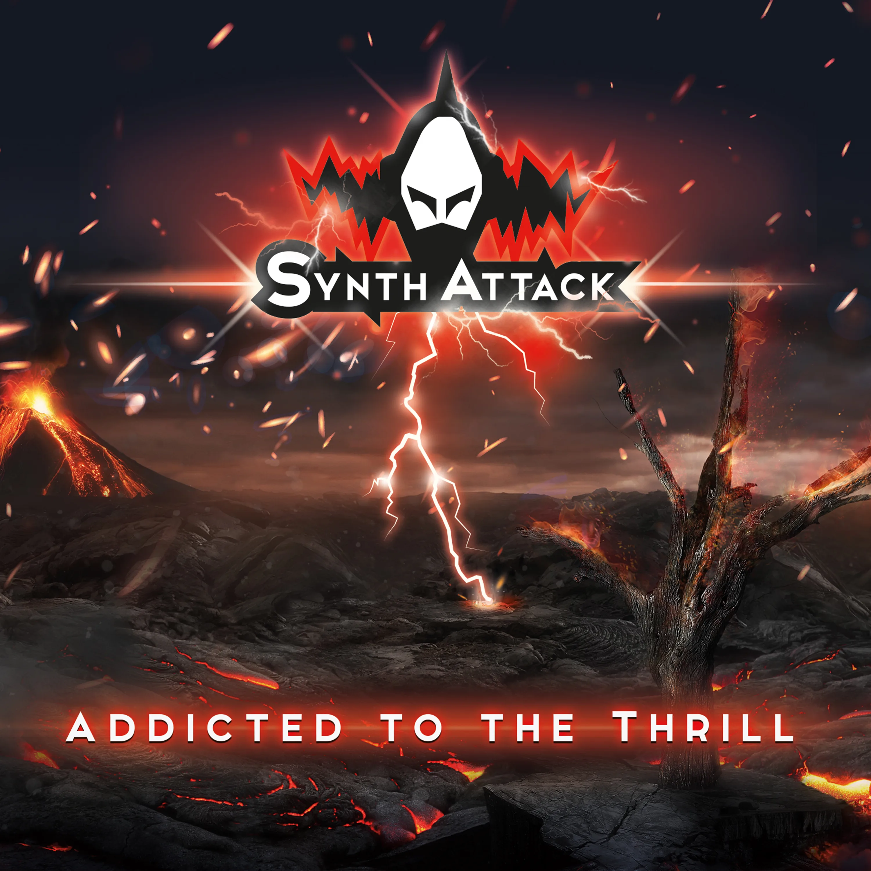 Official album cover art for the release Addicted to the Thrill by SynthAttack