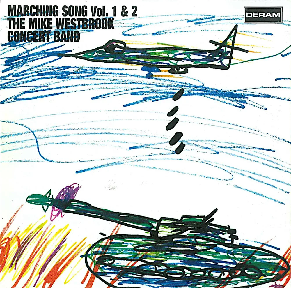 Official album cover art for the release Marching Song - An Anti-War Jazz Symphony by The Mike Westbrook Concert Band
