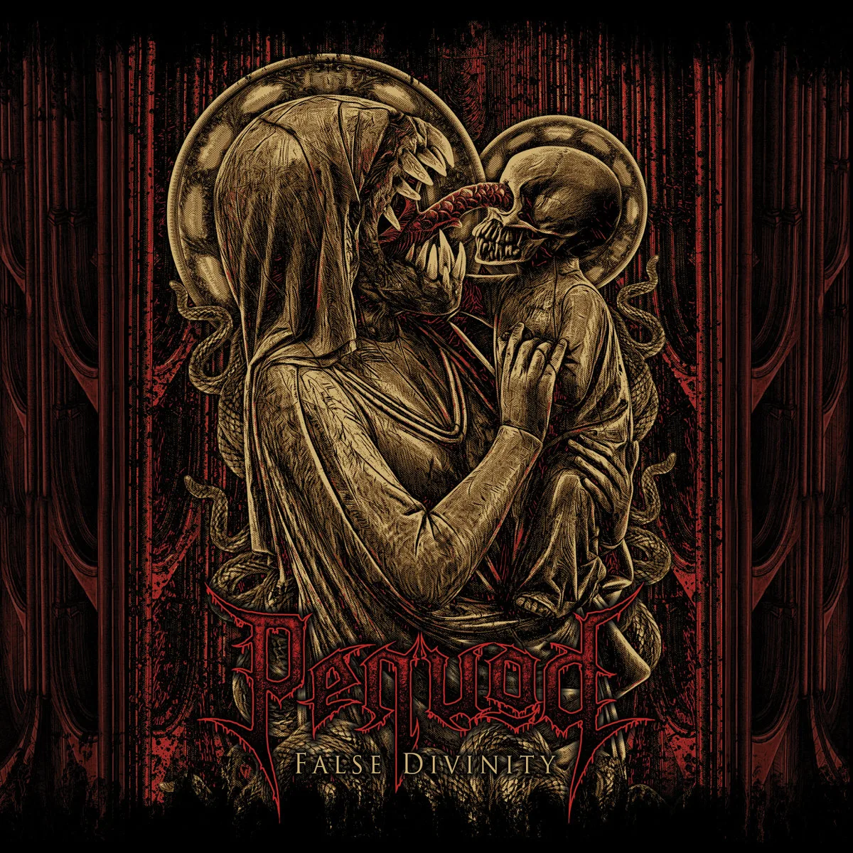 Official album cover art for the release False Divinity by Pequod