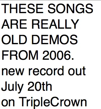 Official album cover art for the release Old Demos from 2005-2006 by The Secret Handshake