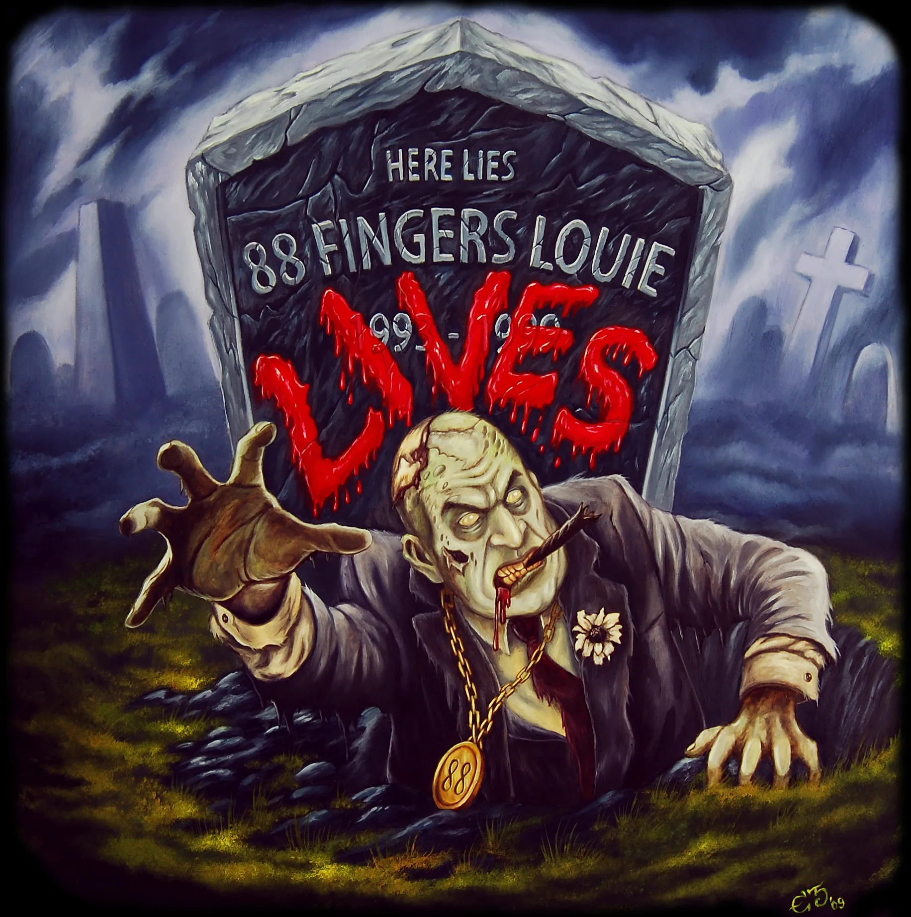 Official album cover art for the release Lives by 88 Fingers Louie