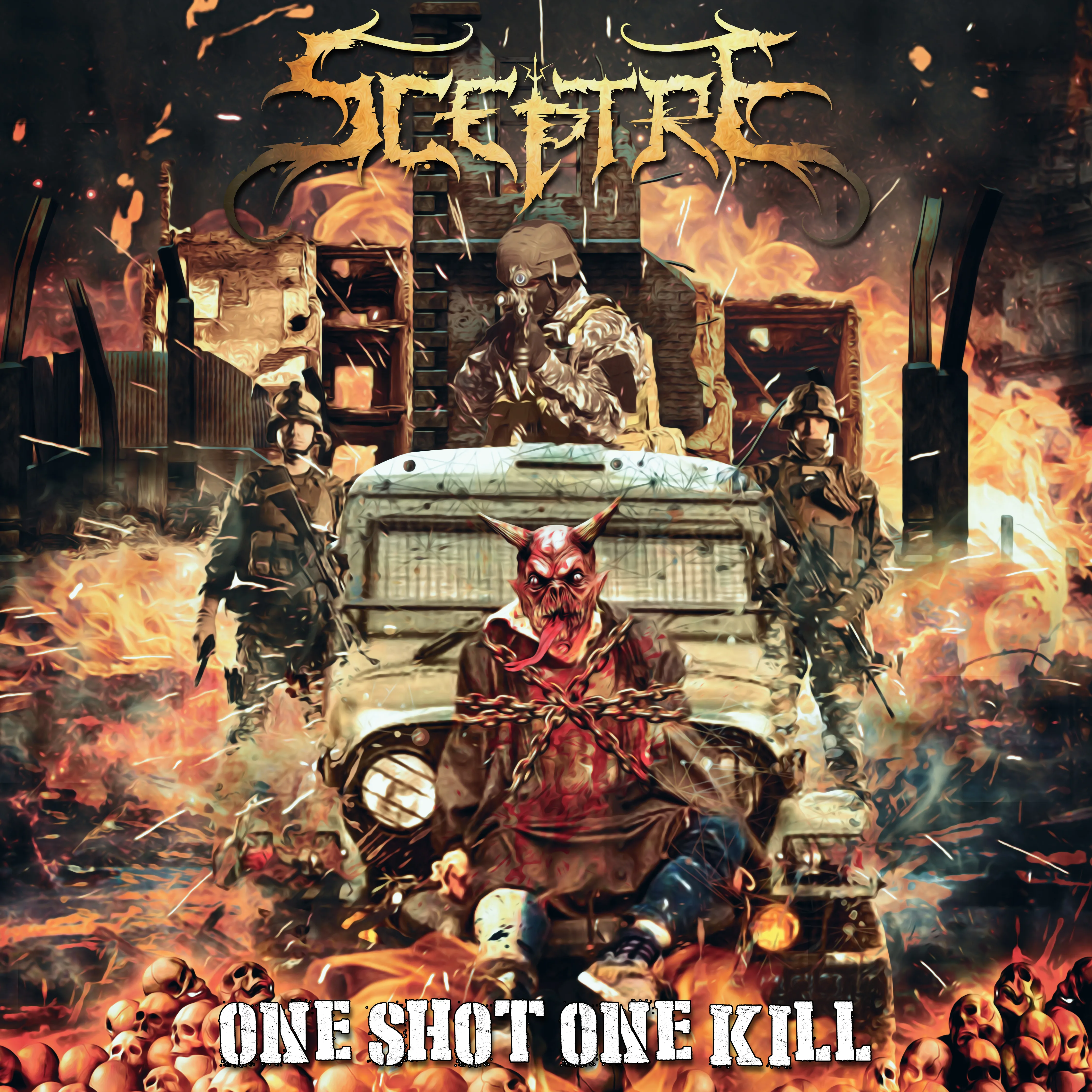 Official album cover art for the release One Shot One Kill by Sceptre