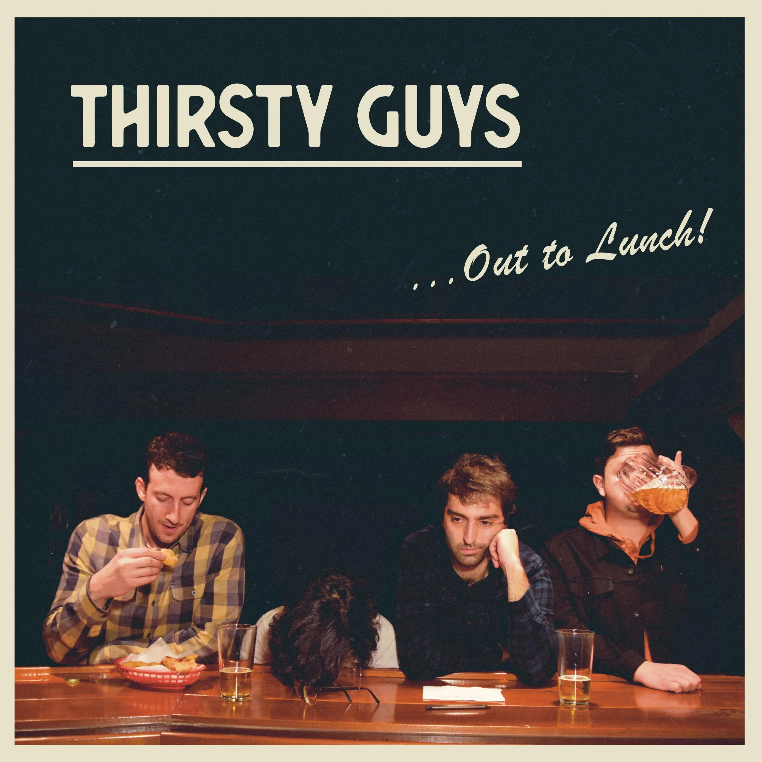 Official album cover art for the release … Out to Lunch! by Thirsty Guys
