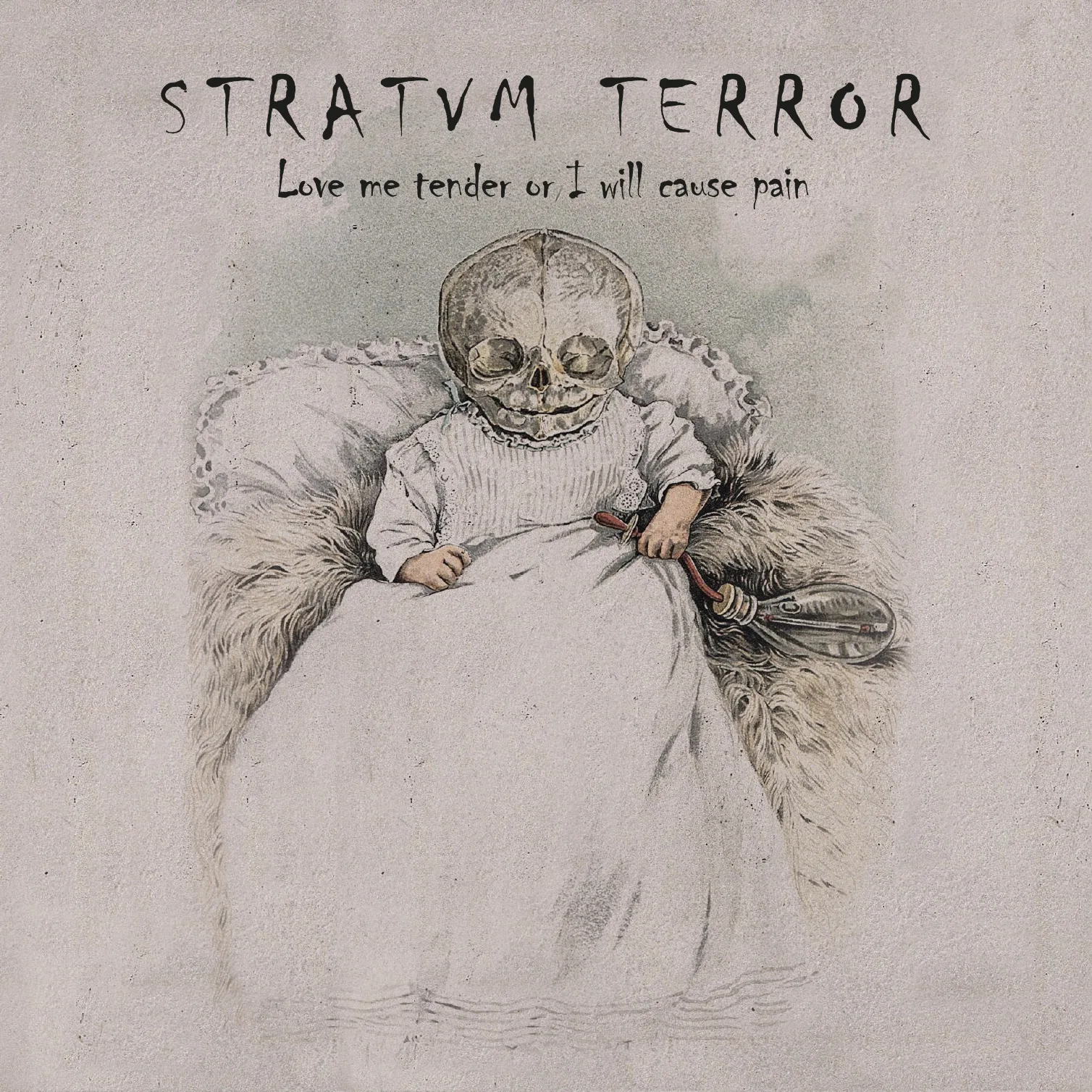 Official album cover art for the release Love Me Tender or I Will Cause Pain by Stratvm Terror