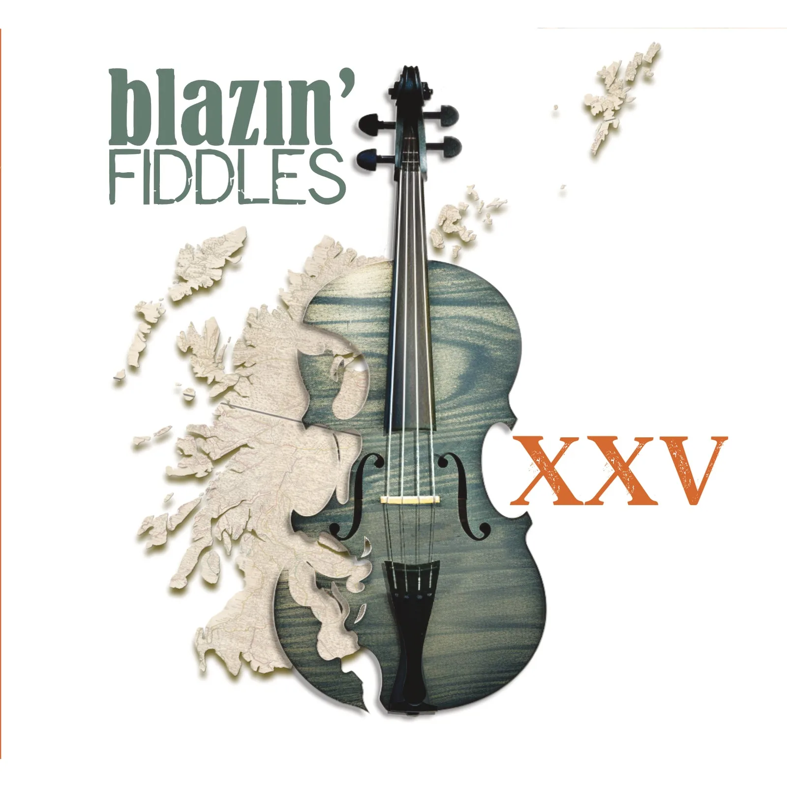 Official album cover art for the release XXV by Blazin’ Fiddles
