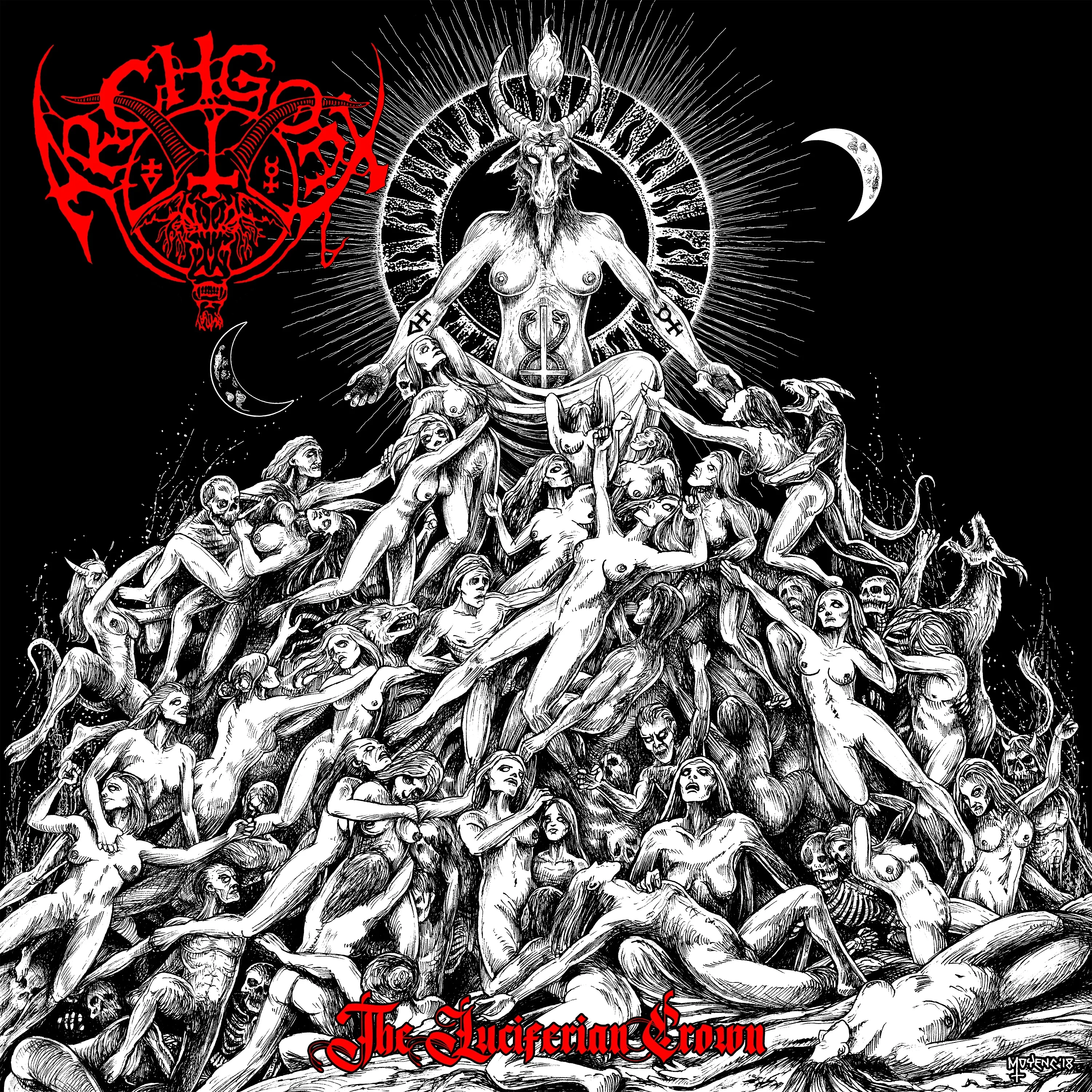 Official album cover art for the release The Luciferian Crown by Archgoat
