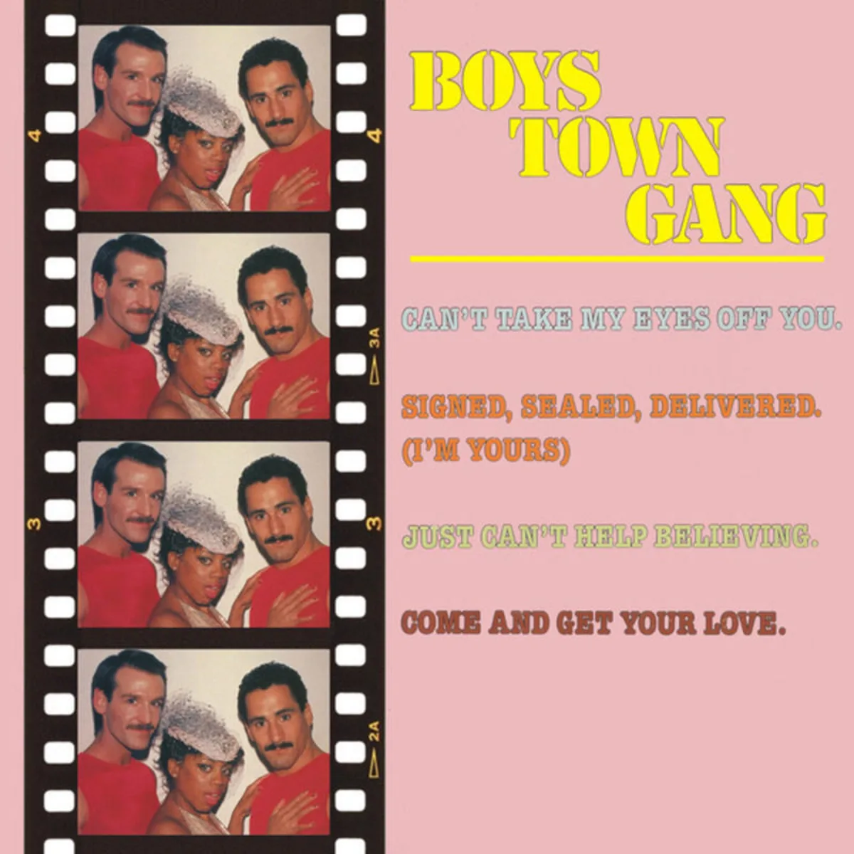 Official album cover art for the release The Hitmixes by Boys Town Gang