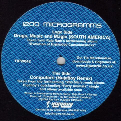 Official album cover art for the release Drugs, Music and Magic by 1200 Micrograms
