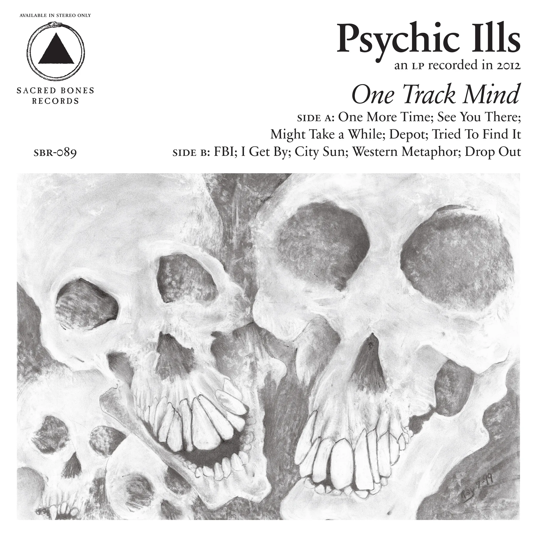 Official album cover art for the release One Track Mind by Psychic Ills