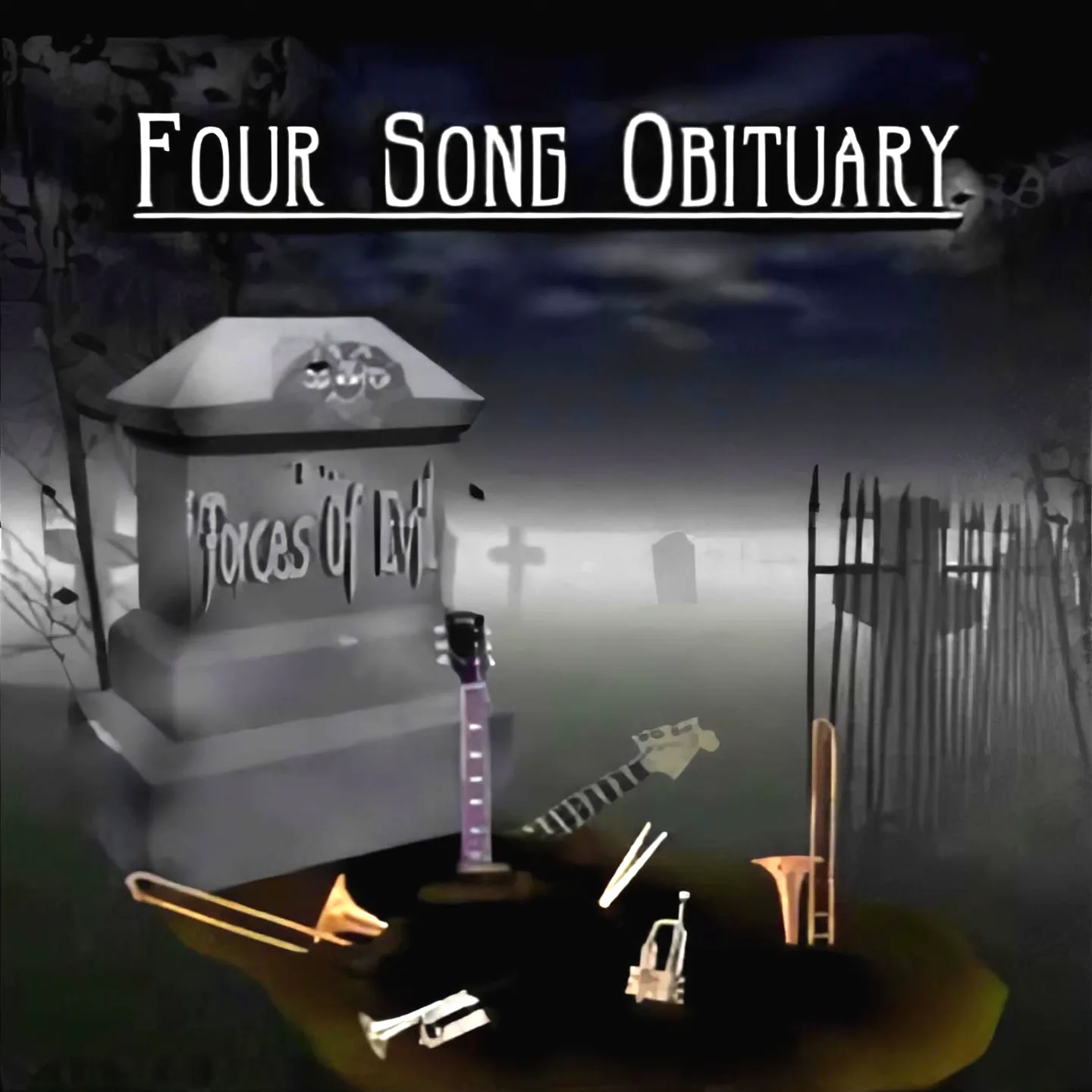 Official album cover art for the release Four Song Obituary by The Forces of Evil