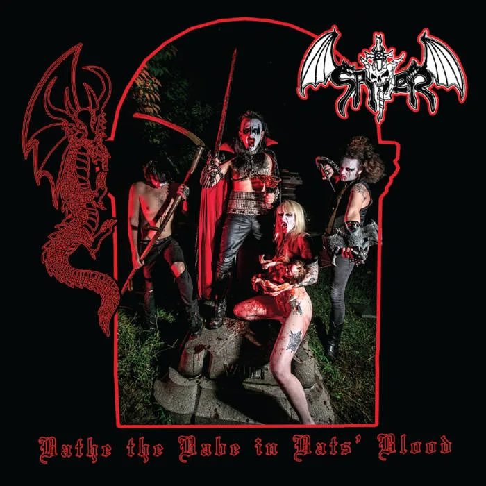 Official album cover art for the release Bathe the Babe in Bats' Blood by Spiter