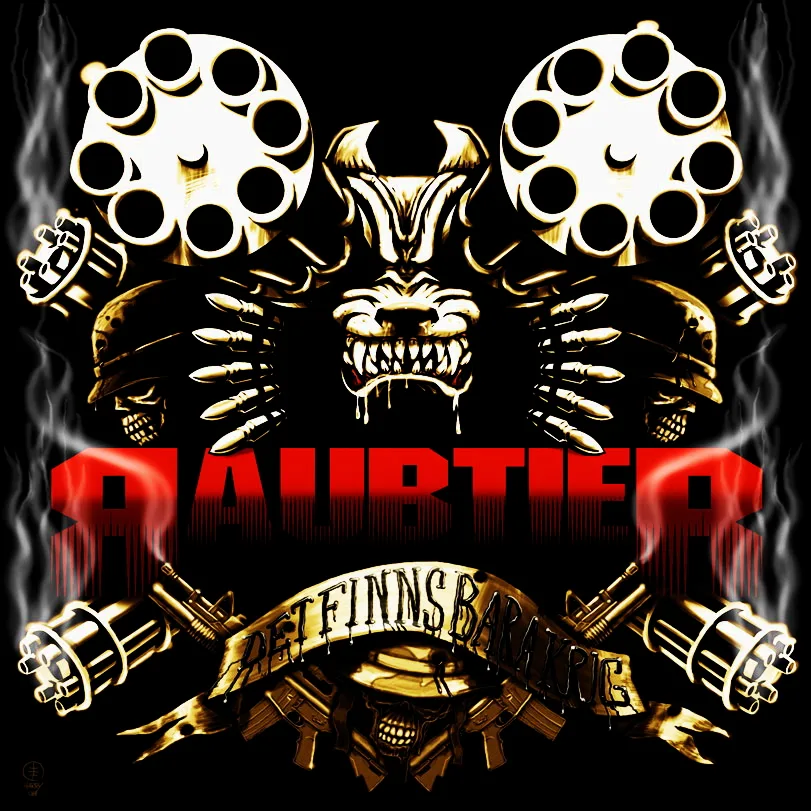 Official album cover art for the release Det finns bara krig by Raubtier