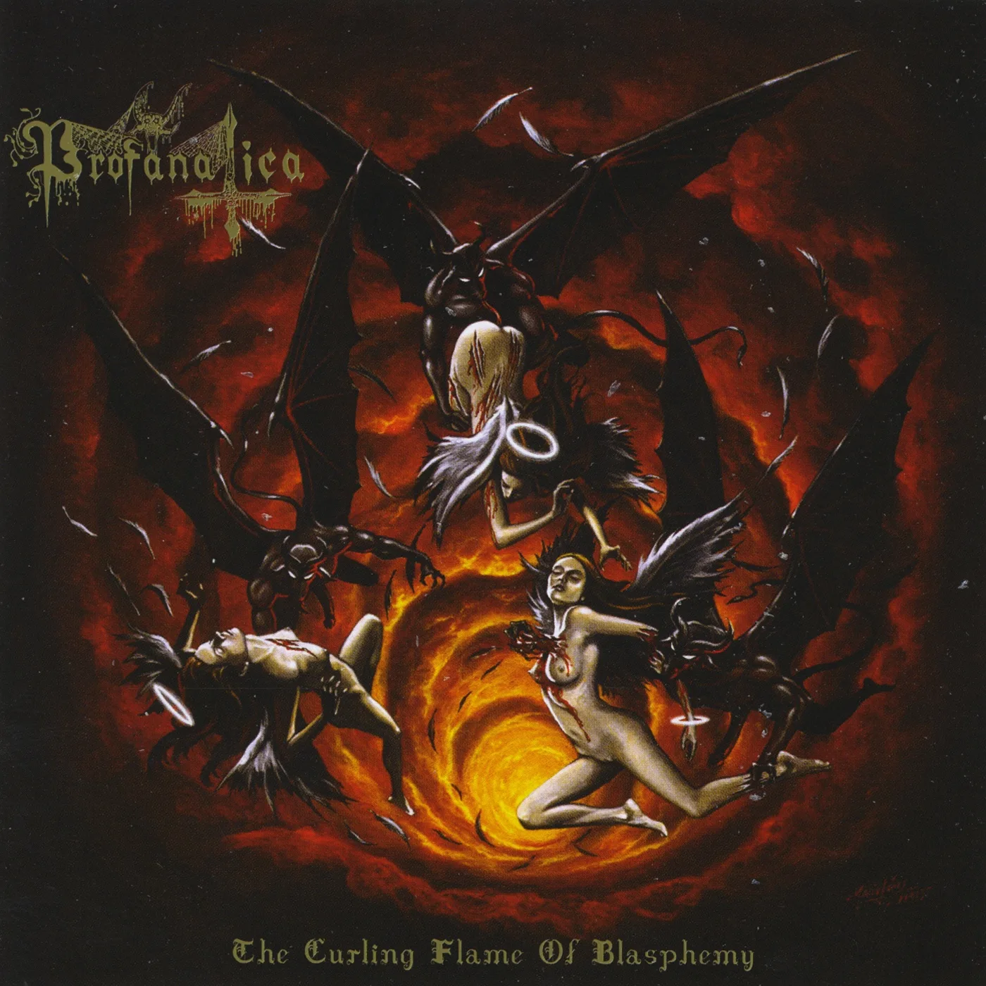 Official album cover artwork for The Curling Flame of Blasphemy by Profanatica