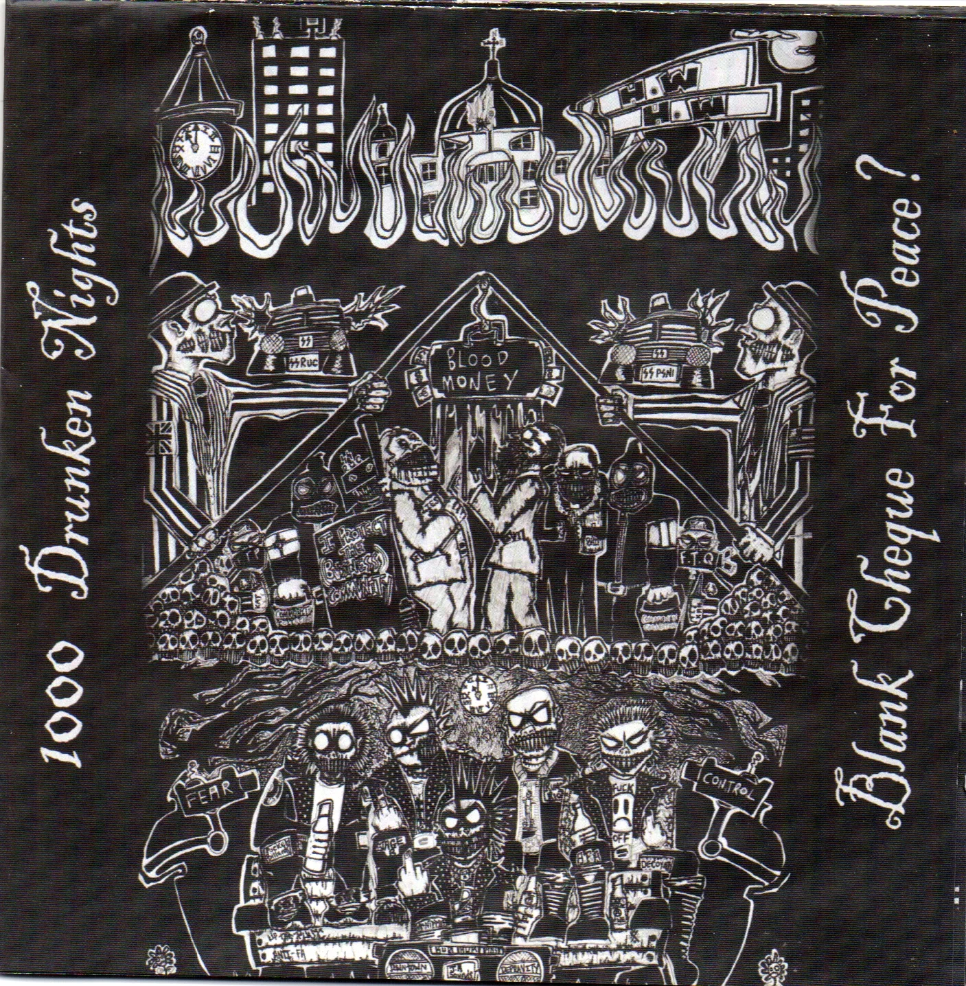 Official album cover art for the release Blank Cheque for Peace? by 1000 Drunken Nights