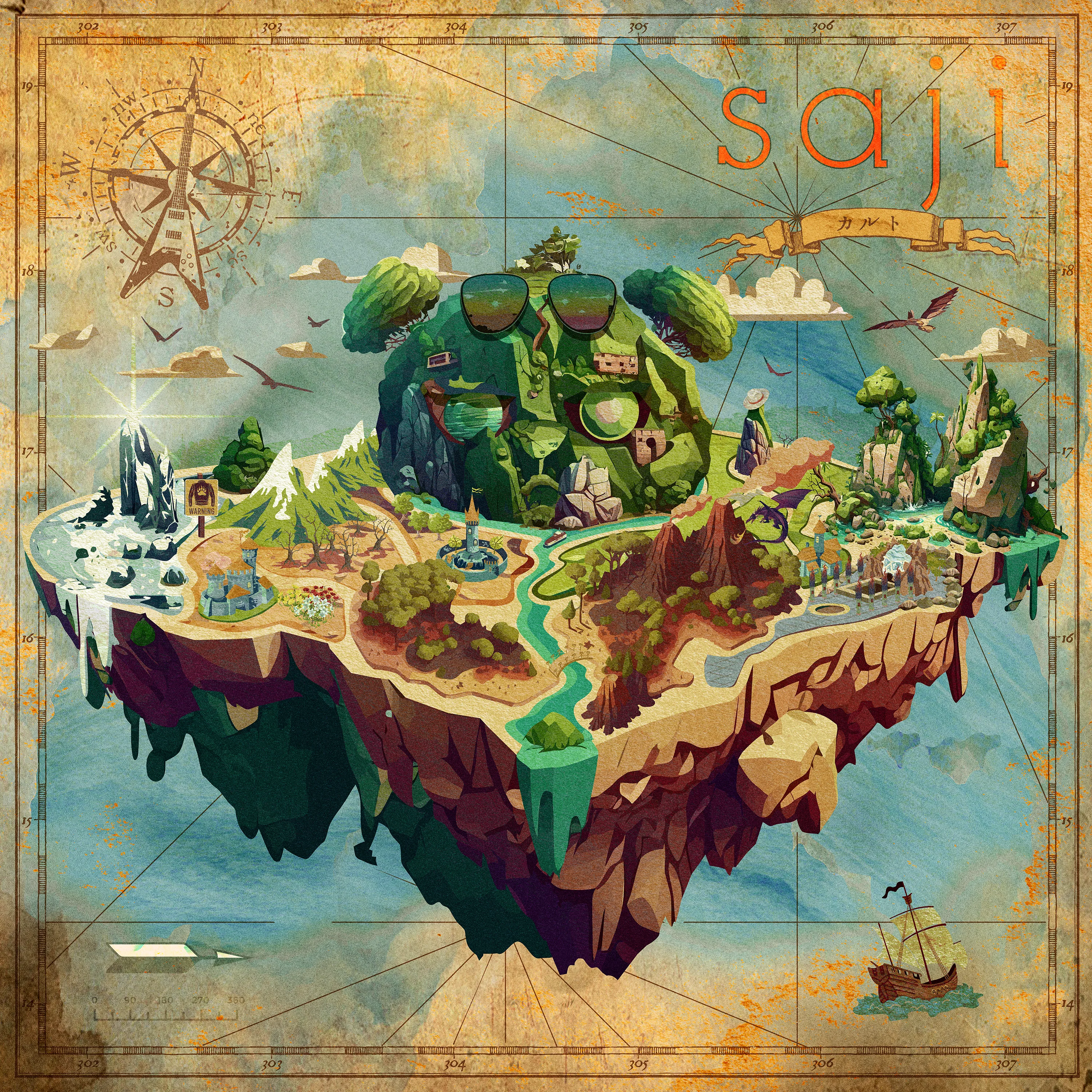 Official album cover art for the release カルト by saji