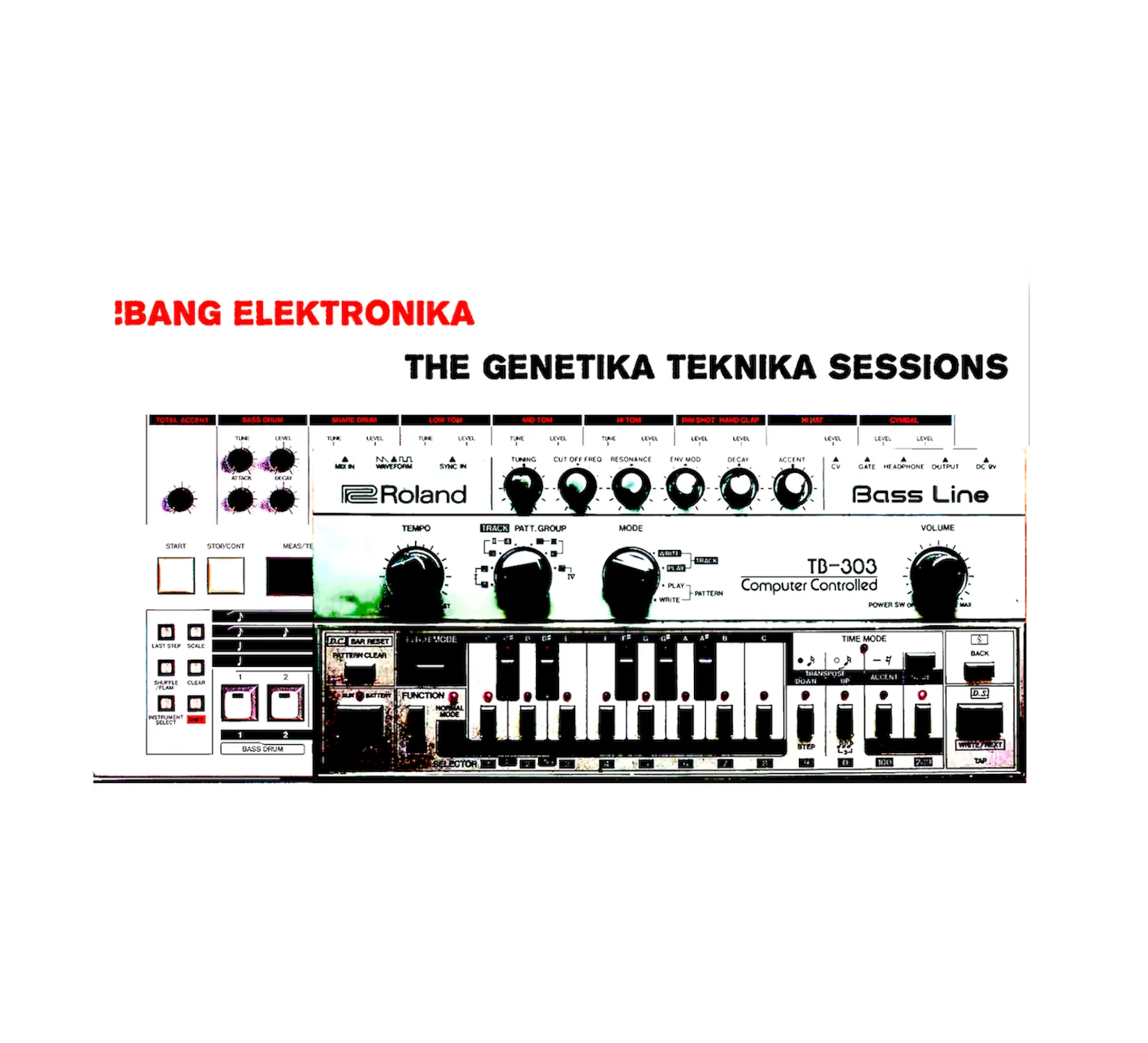 Official album cover art for the release The Genetika Teknika Sessions by !Bang Elektronika