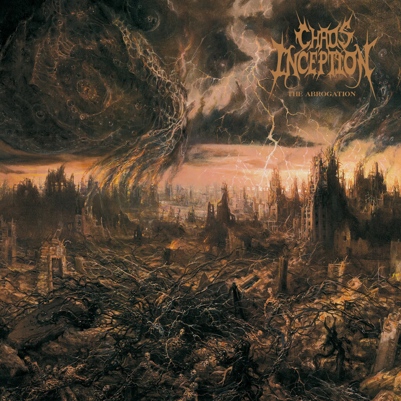 Official album cover art for the release The Abrogation by Chaos Inception