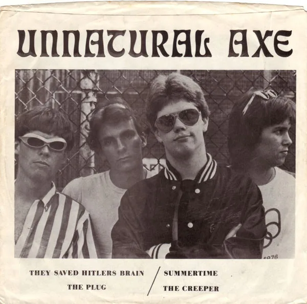 Official album cover art for the release They Saved Hitlers Brain by Unnatural Axe