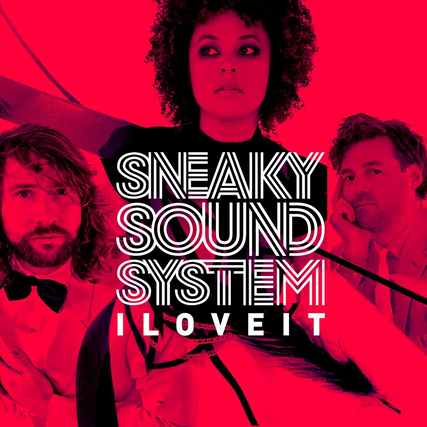 Official album cover art for the release I Love It by Sneaky Sound System